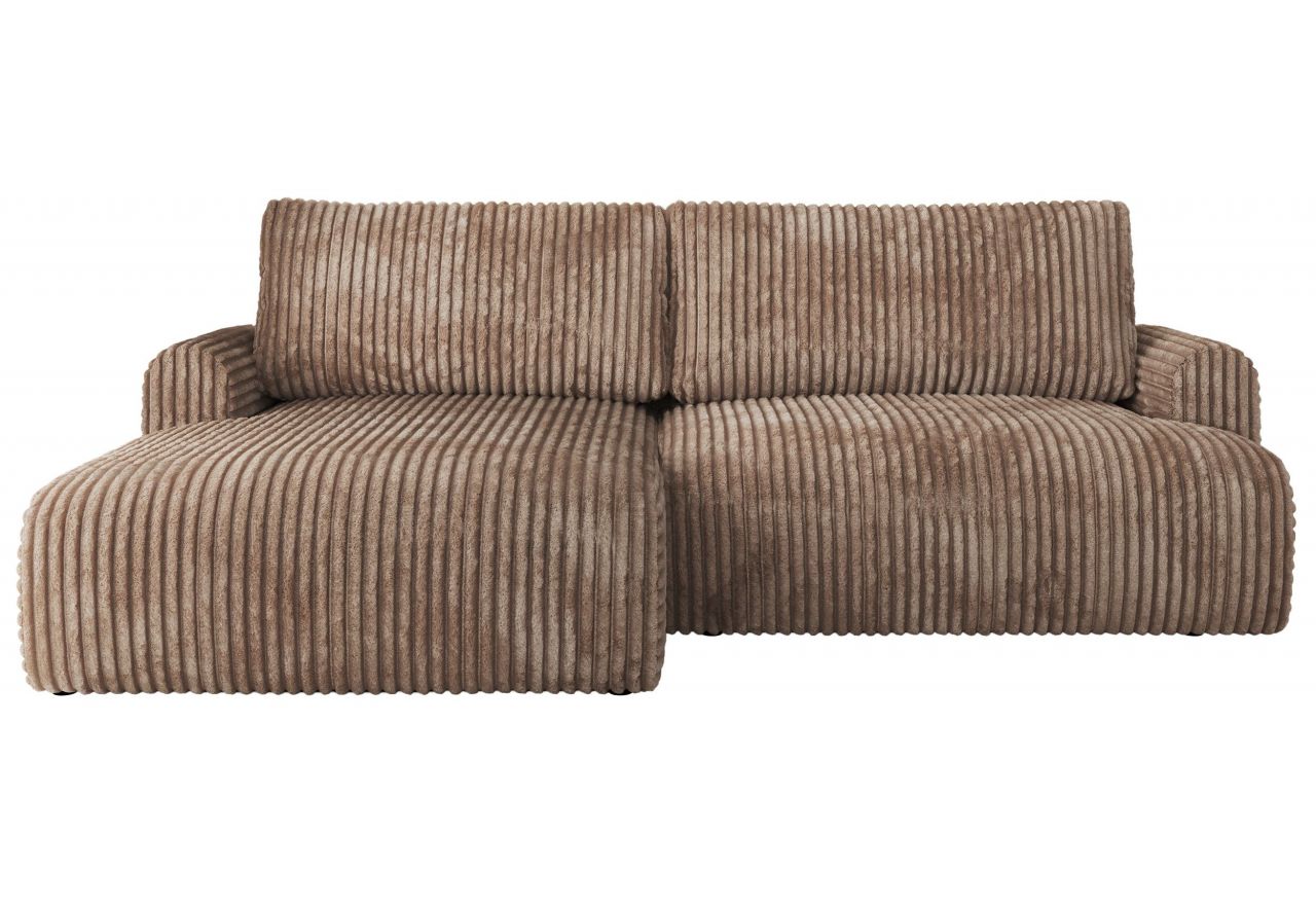 Narożnik TONO L - strona lewa - brązowy, sztruks