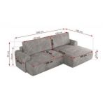 Narożnik TONO L - strona lewa - jasnoszary, sztruks