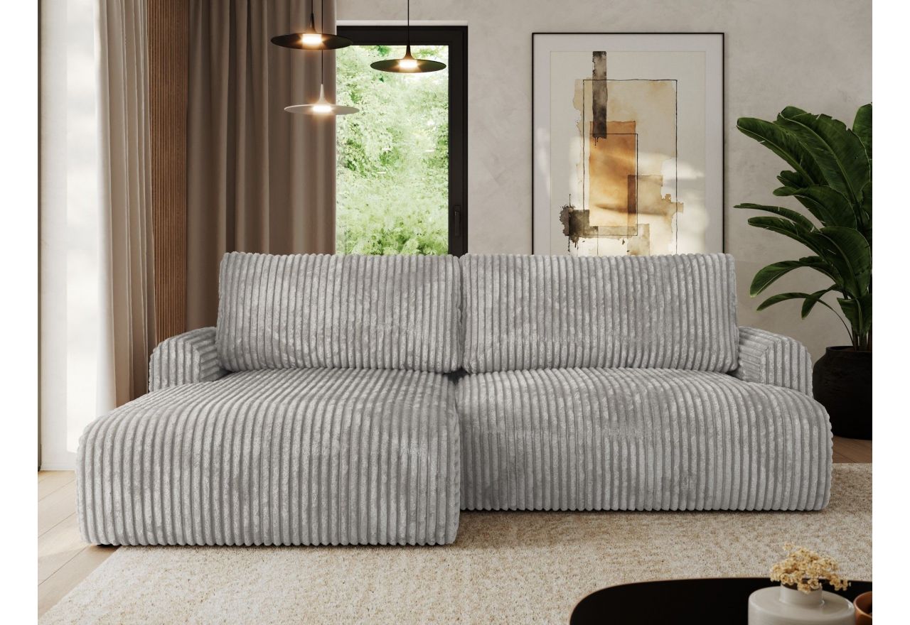 Narożnik TONO L - strona lewa - jasnoszary, sztruks