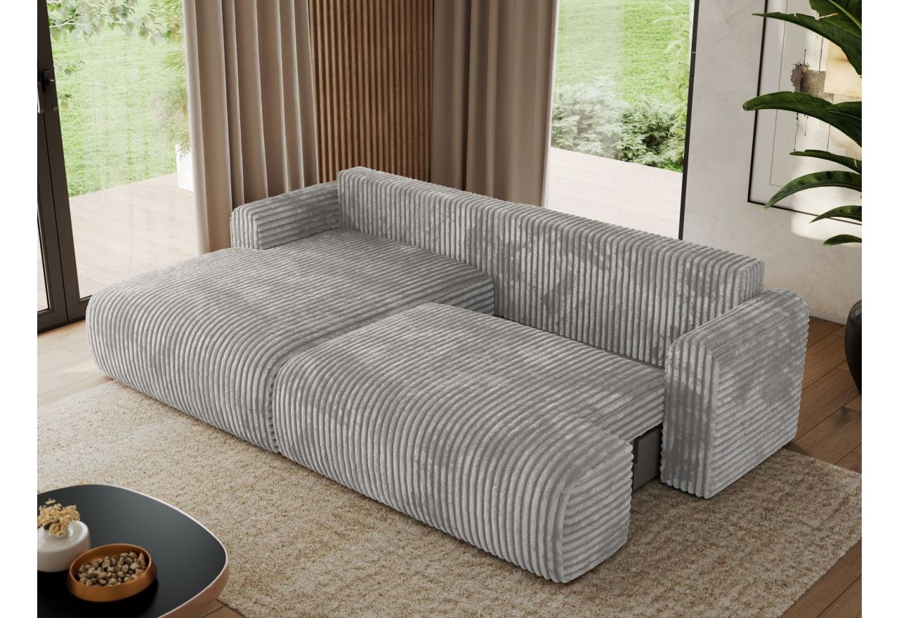 Narożnik TONO L - strona lewa - jasnoszary, sztruks