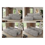 Narożnik TONO L - strona lewa - jasnoszary, sztruks