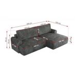 Narożnik TONO L - strona lewa - szary, sztruks