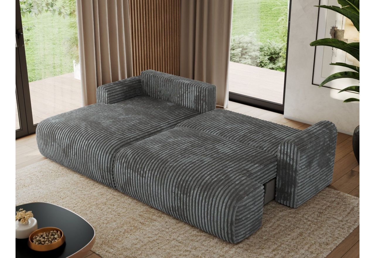 Narożnik TONO L - strona lewa - szary, sztruks