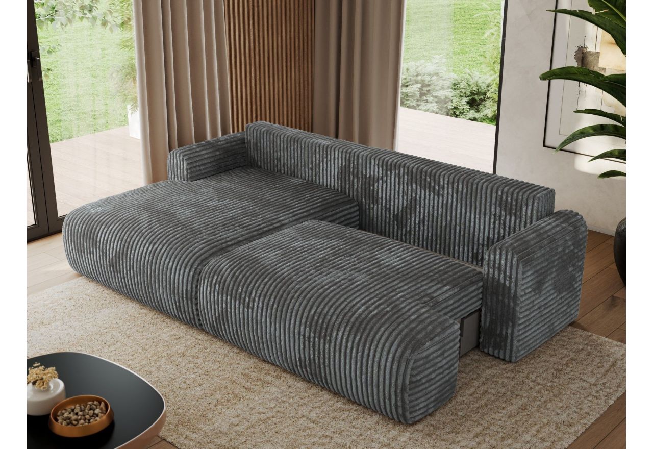 Narożnik TONO L - strona lewa - szary, sztruks