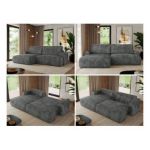 Narożnik TONO L - strona lewa - szary, sztruks