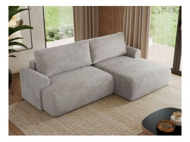 Narożnik TONO L - strona prawa - jasnoszary, plusz