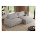 Narożnik TONO L - strona prawa - jasnoszary, plusz