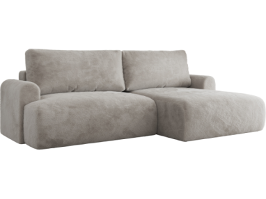 Narożnik TONO L - strona prawa - jasnoszary, plusz