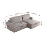 Narożnik TONO L - strona prawa - jasnoszary, plusz