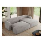 Narożnik TONO L - strona prawa - jasnoszary, plusz