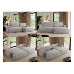 Narożnik TONO L - strona prawa - jasnoszary, plusz