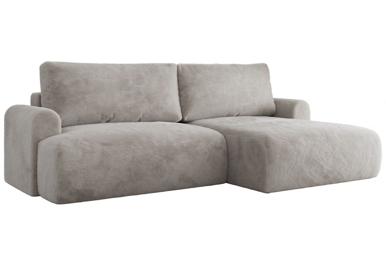 Narożnik TONO L - strona prawa - jasnoszary, plusz