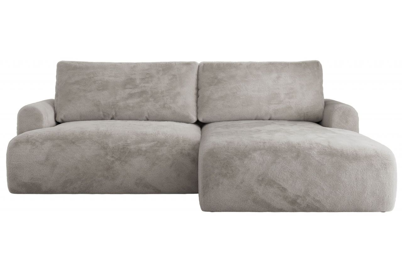 Narożnik TONO L - strona prawa - jasnoszary, plusz