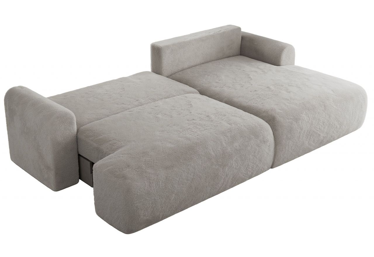 Narożnik TONO L - strona prawa - jasnoszary, plusz