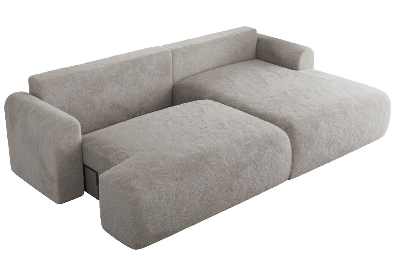 Narożnik TONO L - strona prawa - jasnoszary, plusz