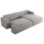 Narożnik TONO L - strona prawa - jasnoszary, plusz