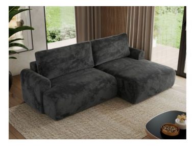 Narożnik TONO L - strona prawa - ciemnoszary, plusz