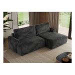 Narożnik TONO L - strona prawa - ciemnoszary, plusz