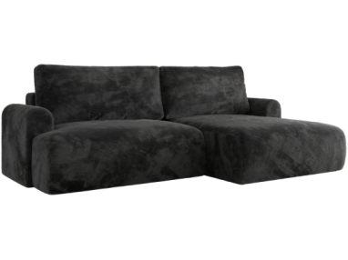 Narożnik TONO L - strona prawa - ciemnoszary, plusz