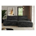 Narożnik TONO L - strona prawa - ciemnoszary, plusz