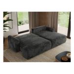 Narożnik TONO L - strona prawa - ciemnoszary, plusz