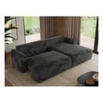 Narożnik TONO L - strona prawa - ciemnoszary, plusz