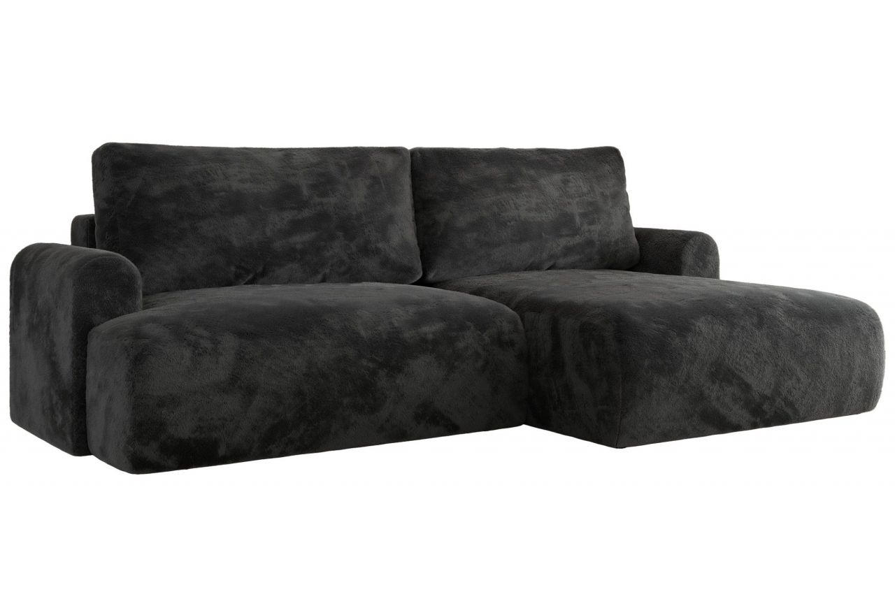 Narożnik TONO L - strona prawa - ciemnoszary, plusz