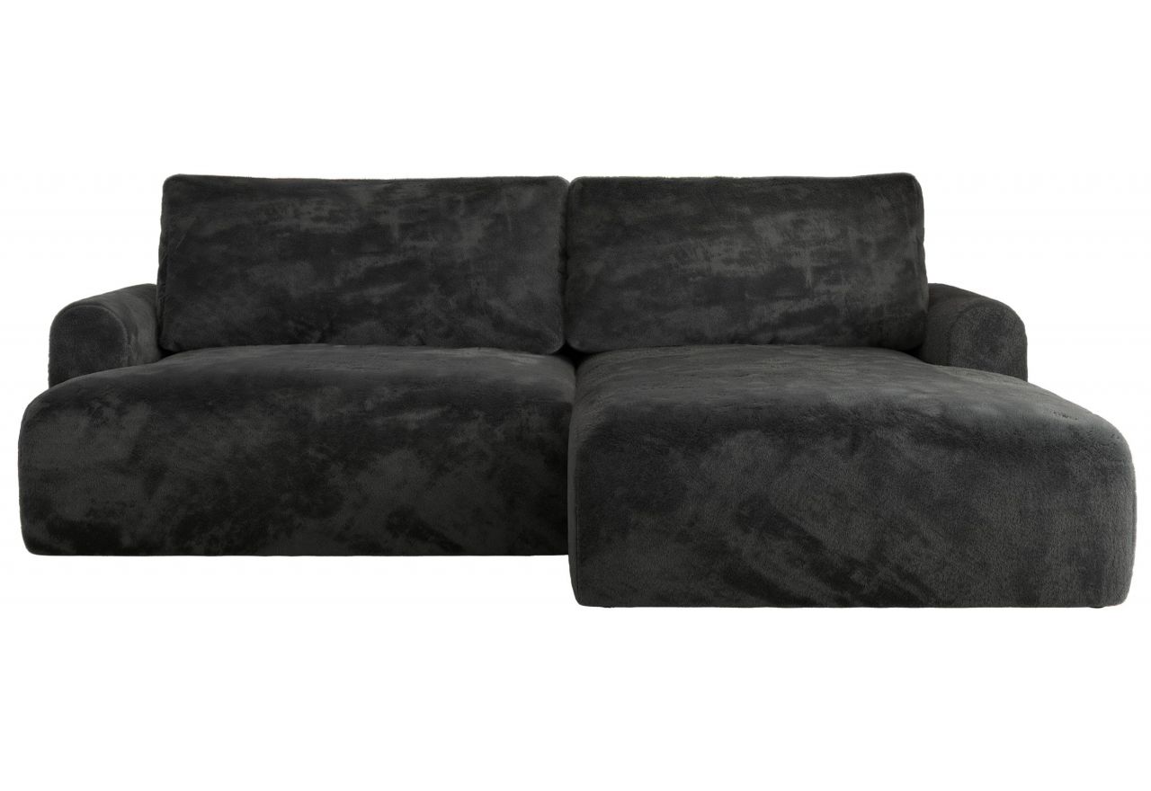 Narożnik TONO L - strona prawa - ciemnoszary, plusz