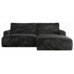 Narożnik TONO L - strona prawa - ciemnoszary, plusz