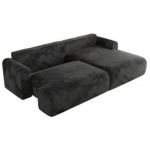 Narożnik TONO L - strona prawa - ciemnoszary, plusz