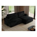 Narożnik TONO L - strona prawa - czarny, plusz