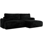 Narożnik TONO L - strona prawa - czarny, plusz