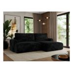 Narożnik TONO L - strona prawa - czarny, plusz