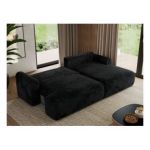 Narożnik TONO L - strona prawa - czarny, plusz