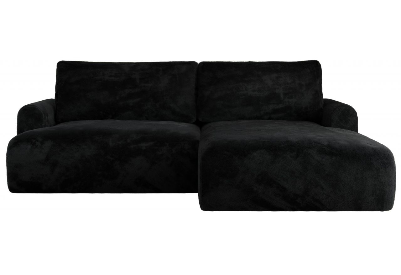 Narożnik TONO L - strona prawa - czarny, plusz