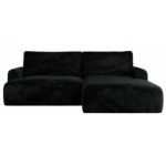 Narożnik TONO L - strona prawa - czarny, plusz