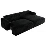 Narożnik TONO L - strona prawa - czarny, plusz