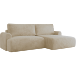 Narożnik TONO L - strona prawa - kremowy, plusz