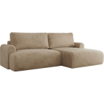 Narożnik TONO L - strona prawa - beżowy, plusz