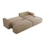 Narożnik TONO L - strona prawa - beżowy, plusz