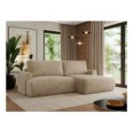 Narożnik TONO L - strona prawa - beżowy, plusz