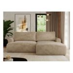 Narożnik TONO L - strona prawa - beżowy, plusz