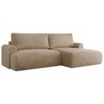 Narożnik TONO L - strona prawa - beżowy, plusz