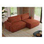 Narożnik TONO L - strona prawa - pomarańczowy, plusz