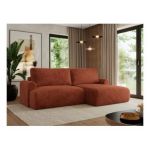 Narożnik TONO L - strona prawa - pomarańczowy, plusz