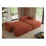 Narożnik TONO L - strona prawa - pomarańczowy, plusz