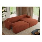 Narożnik TONO L - strona prawa - pomarańczowy, plusz