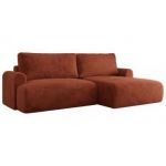 Narożnik TONO L - strona prawa - pomarańczowy, plusz