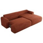 Narożnik TONO L - strona prawa - pomarańczowy, plusz