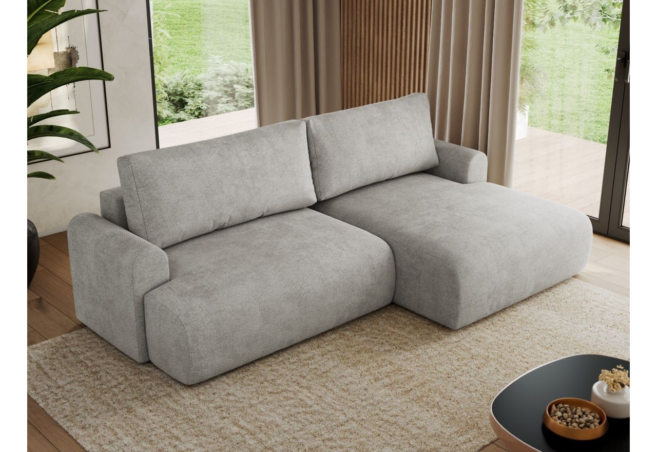 Narożnik TONO L - strona prawa - jasnoszary, struktura